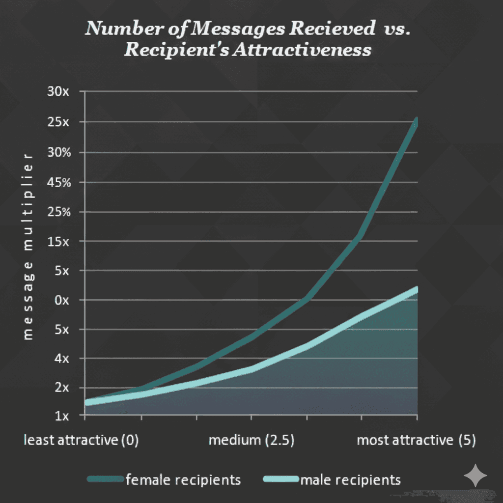 Number of Messages Received vs. Recipient's Attractiveness